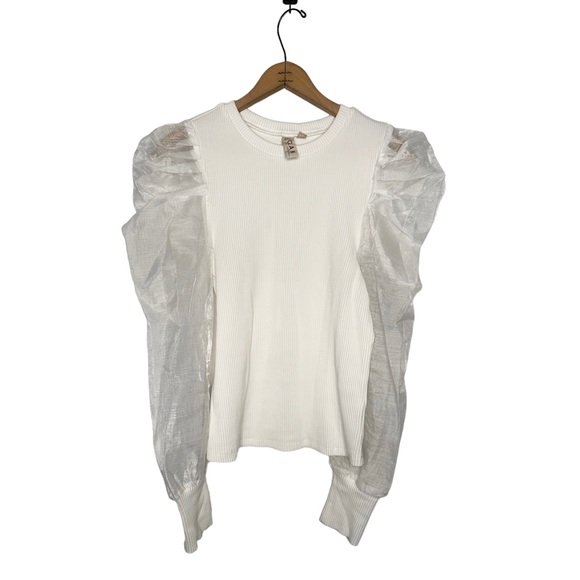 Anthropologie | Dolan Puff Sleeve Top Size Medium - Picture 2 of 9